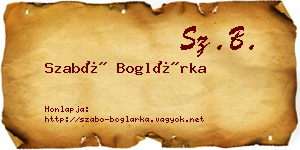 Szabó Boglárka névjegykártya